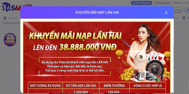 Chương trình khuyến mãi nạp tiền lần 2 với ưu đãi lên tới 50% 