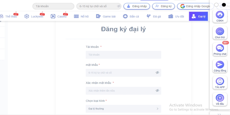 Cung cấp thông tin đăng ký đại lý theo đúng yêu cầu chung